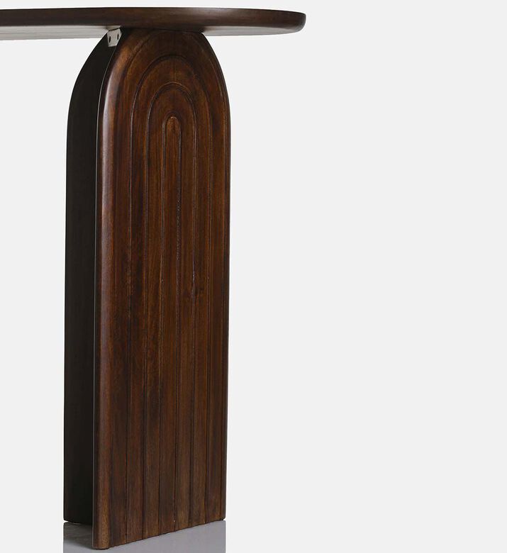 Home Deco and More Pillar Mango Wood Oval Top Console, Packshot View