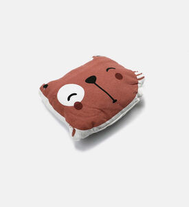 Home and Styling Children Kitty-shape Cushion, Brown, Packshot View