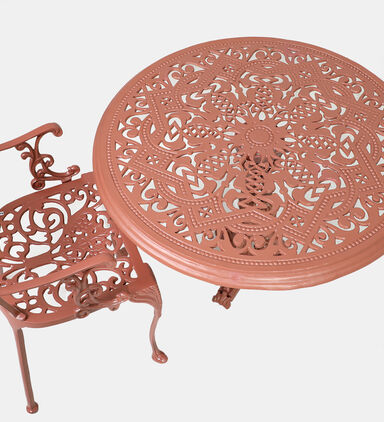 Antoinette Dining Table With 4 Chairs Red 100 Cm