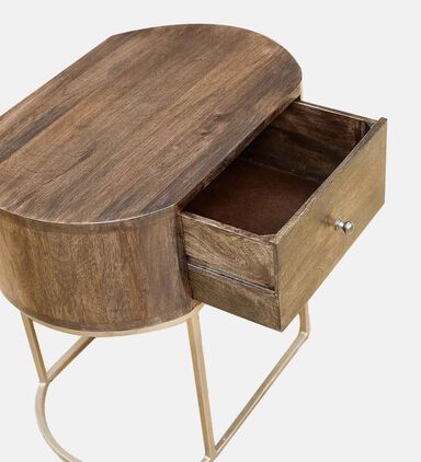 Alexa 1-drawer Oval Bedside Table