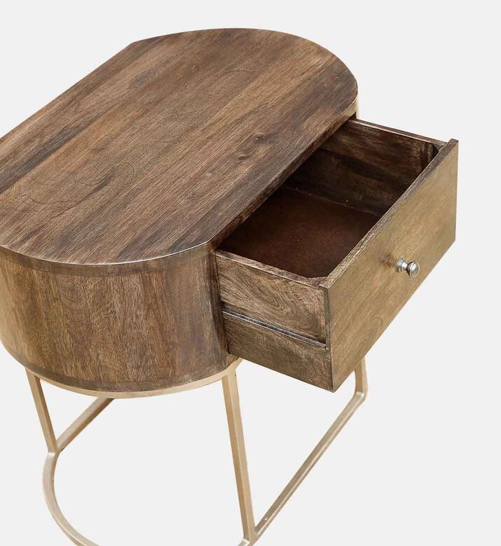 Alexa 1-drawer Oval Bedside Table