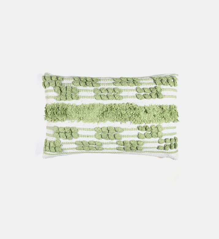 Home and Styling Tetra Cotton Vaccumed Cushion, Green, Packshot View