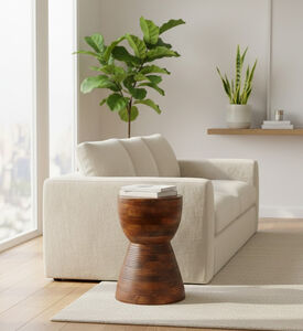 Home Deco and More Damro Oval Wooden Stool, Packshot View