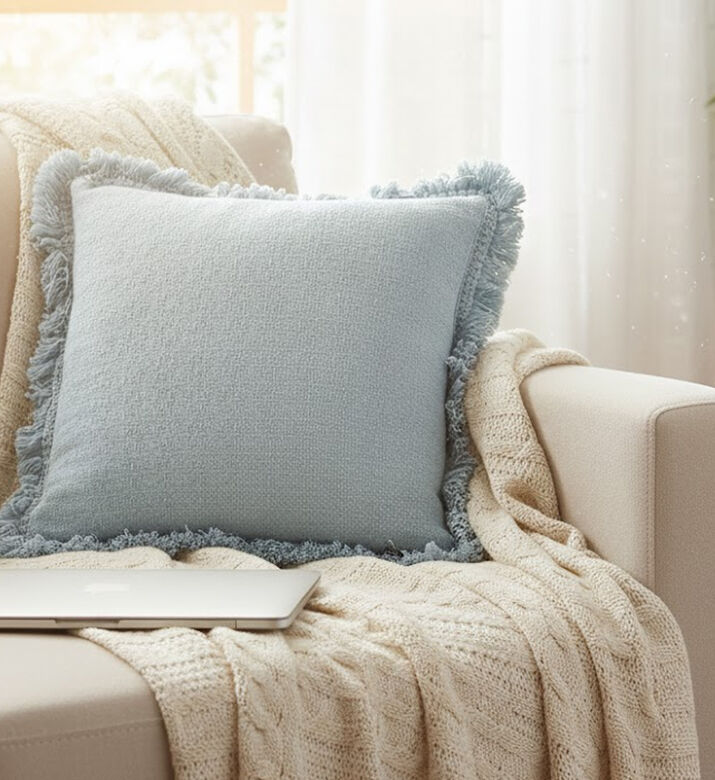 Home Deco and More Celeste Cotton Square Filled And Vaccumed Cushion, Packshot View