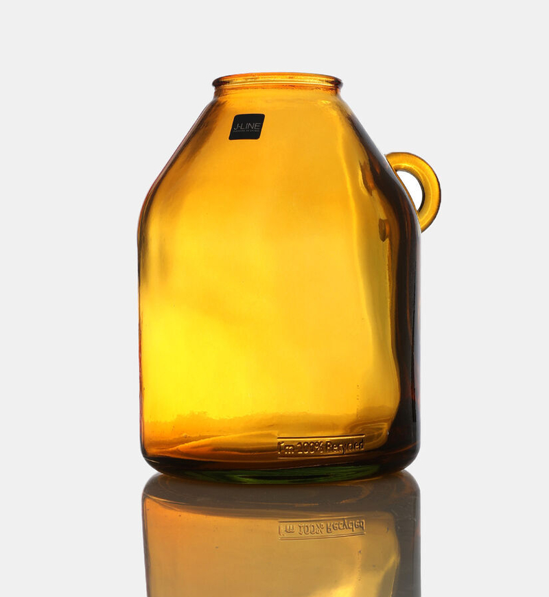 Glass Cylinder Handled Vase