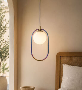 Home Deco and More On Circle Iron Globe Pendant Lamp, Packshot View