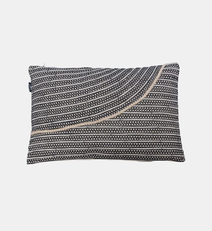Home Deco and More Mirva Cotton Rectangular Filled And Vaccumed Cushion, Black, Packshot View