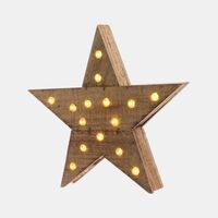 Wooden Led Light Star Ornament