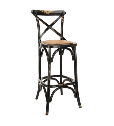 Birch Wood Cross-back Bar Stool