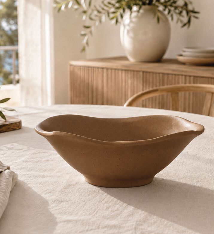 Home Deco and More Signature Ceramic Small Serving Bowl Set Of 4, Brown, S, Packshot View