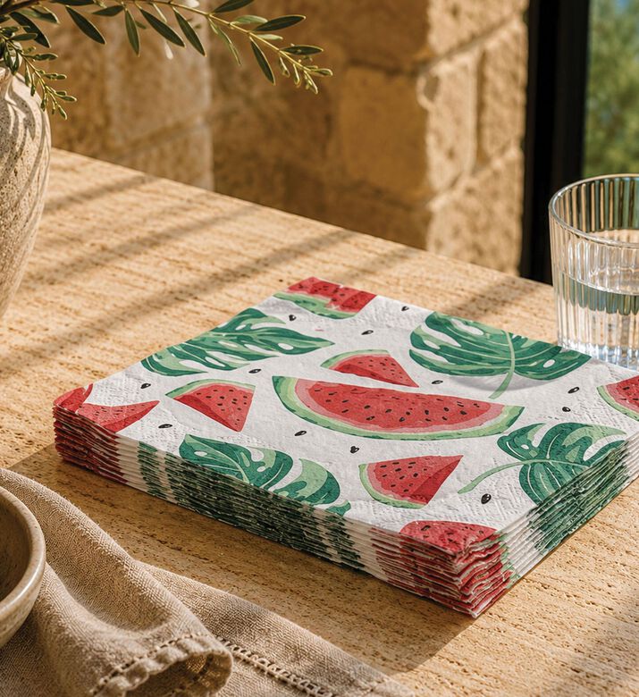 Excellent Houseware Watermelon 16-piece Napkins Set, Packshot View