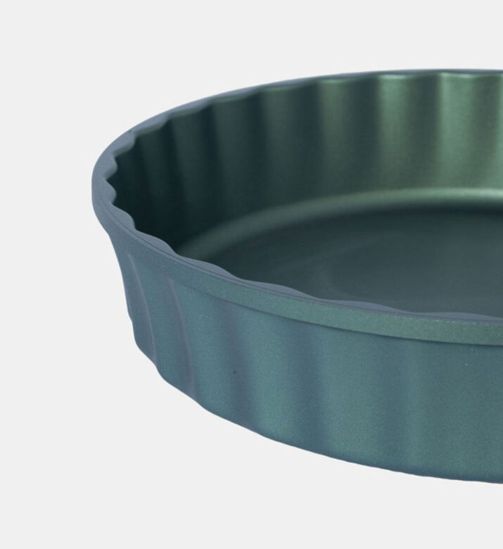 Risoli Crostata Aluminum Deep Tartare Dish, Green, 24-cm, Packshot View