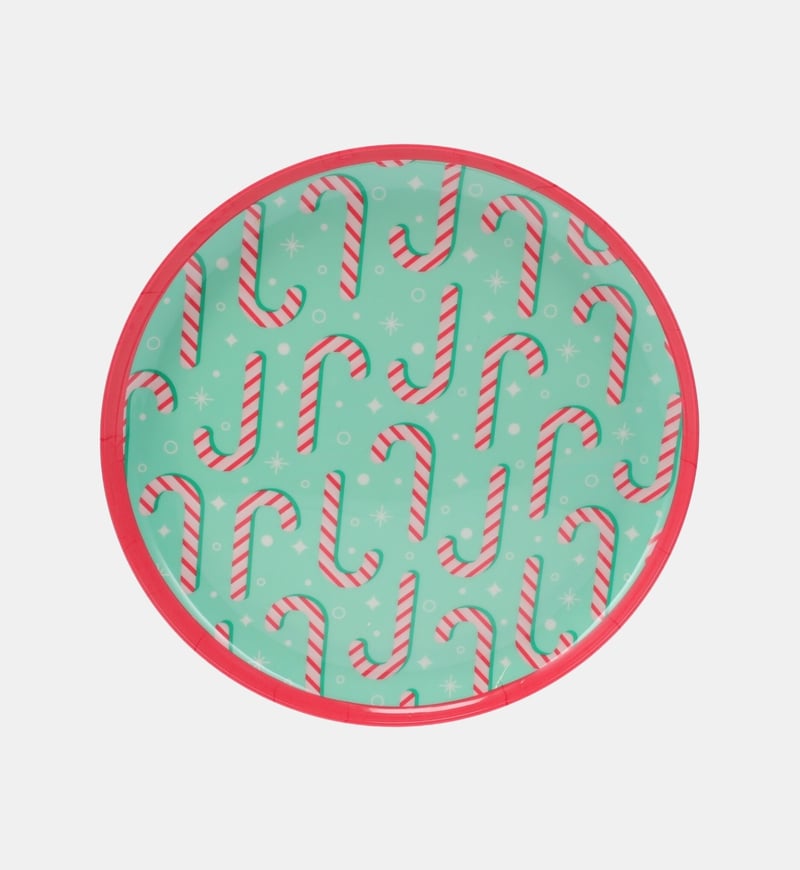 Christmas Tree-print Round Plate