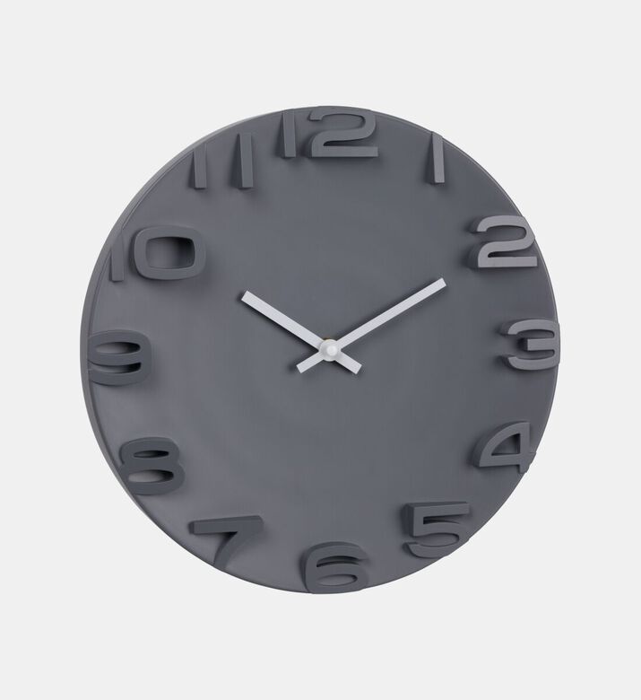Home Deco and More Aluminum Wall Clock, Grey, Packshot View