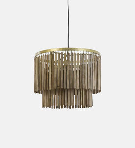 Light and Living Gularo D45 Wood Pendant Lamp, Brown, 60x60x43-cm, Packshot View