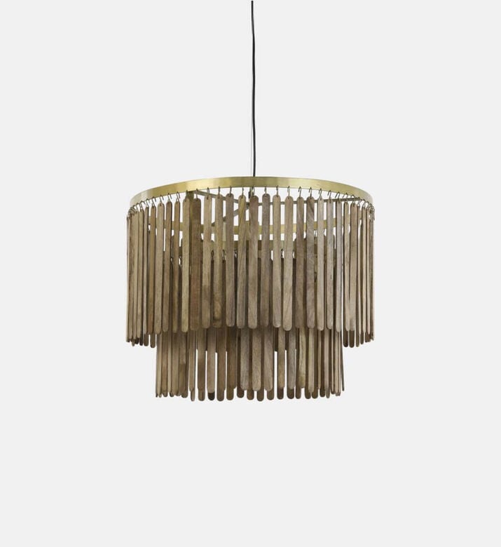Light and Living Gularo D45 Wood Pendant Lamp, Brown, 60x60x43-cm, Packshot View