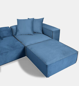 Home Deco and More Fillmore Velvet Corner Sofa, Blue, Packshot View