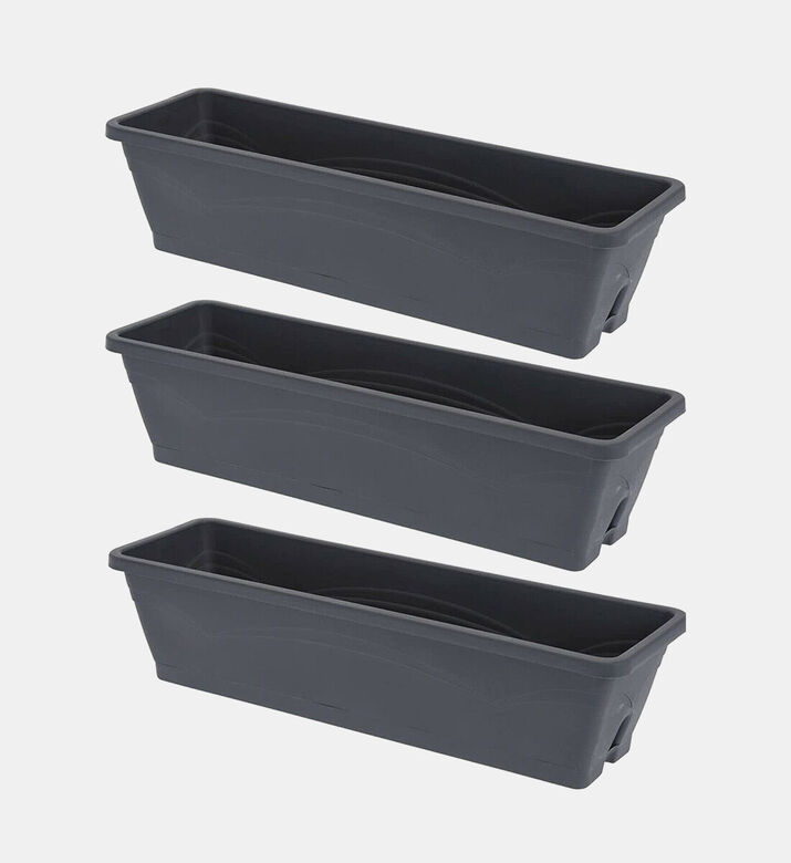Home Deco and More Rectangular Flower Pot 3-piece, Packshot View
