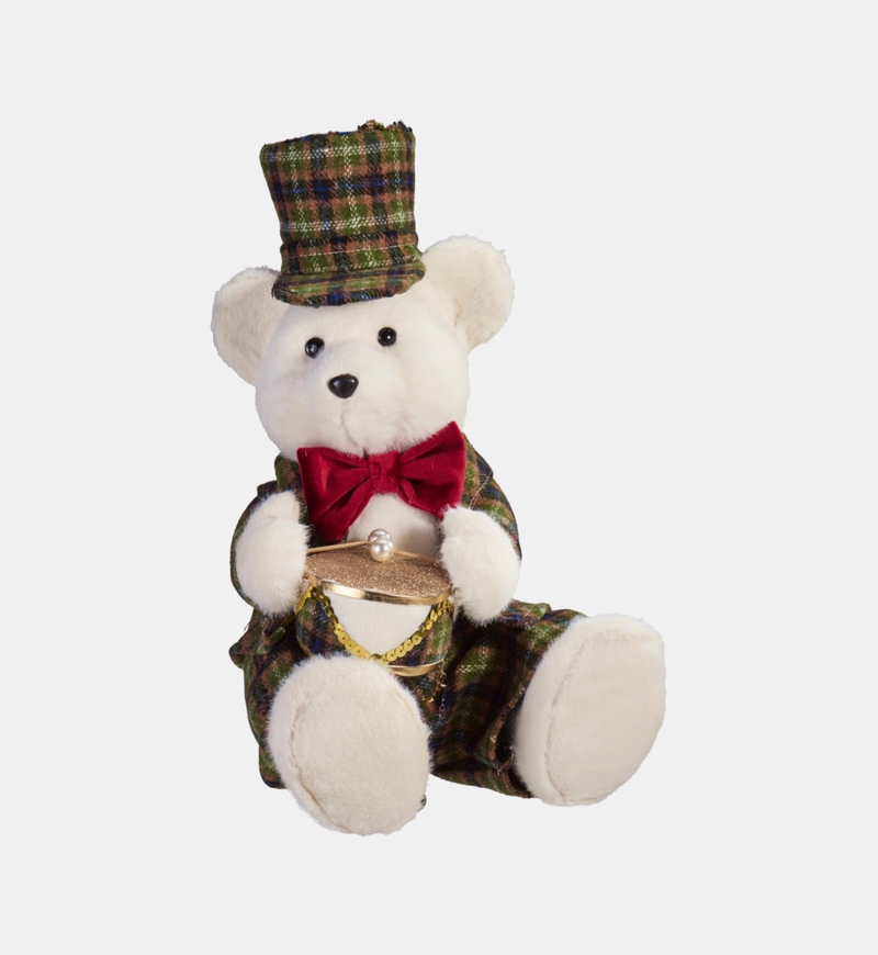 Sitting Christmas Bear Figure