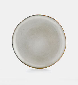 Home Deco and More Ceramic Rimmed Dinner Plate, Packshot View