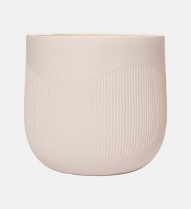 Fiber Clay Half Ribbed Planter