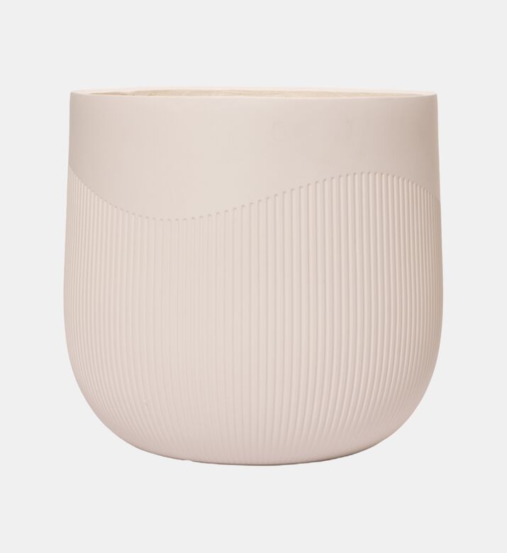 Fiber Clay Half Ribbed Planter