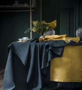 Alexandre Turpault Classic Plain Table Cloth, Dark-blue, 170x170-cm, Packshot View