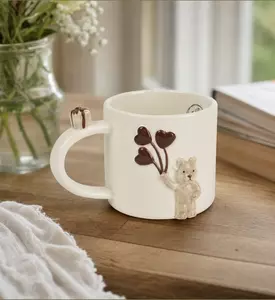 Kaemingk Bear Motif Dolomite Mug 10 Cm, Model View