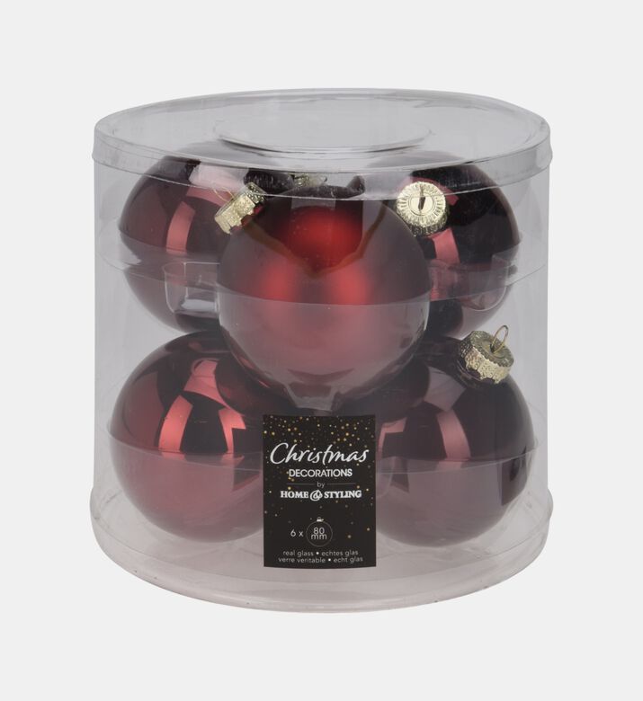 Home Deco and More Ball Xmas S6, Burgundy, Packshot View