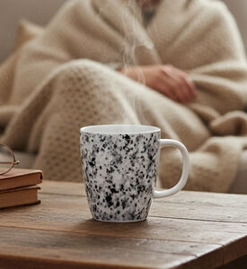 Salt and Pepper Masonry Porcelain Granite Mug, Packshot View