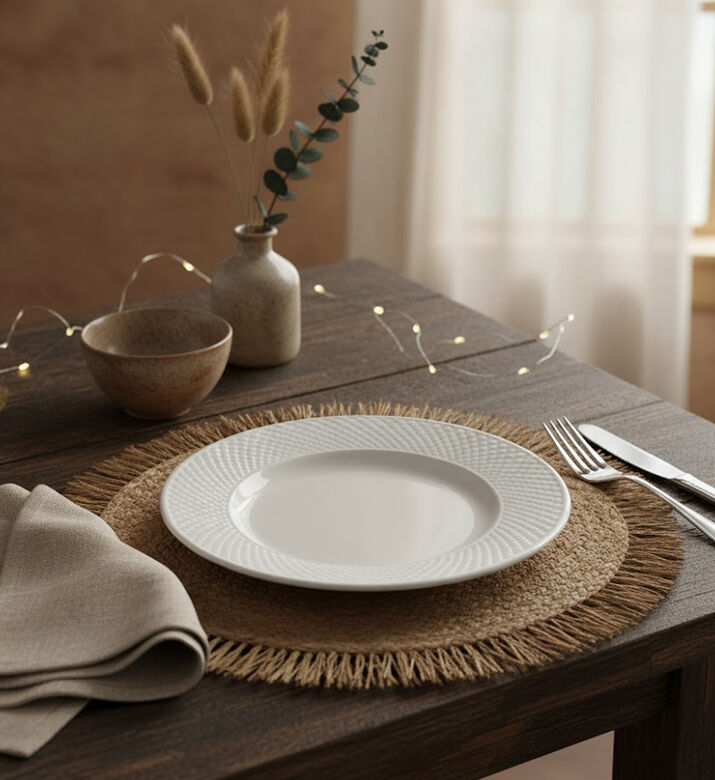 Home Deco and More Classic Porcelain Round Plate, Packshot View
