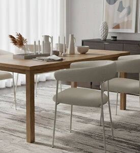 Dan Form Plenti Boucle Fabric Dining Chair, White, Packshot View