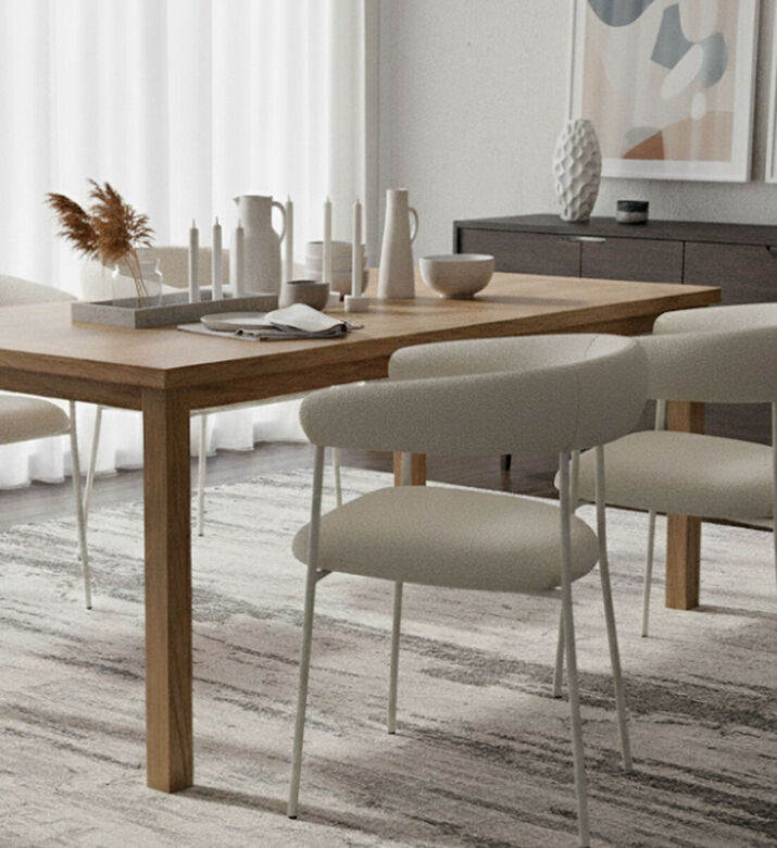 Dan Form Plenti Boucle Fabric Dining Chair, White, Packshot View