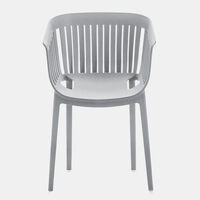 Striped Slate Plastic Dining Chair