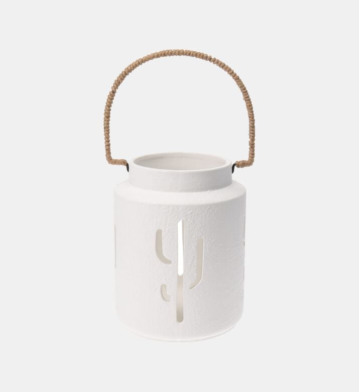 Engraved Palm Tree Bamboo Handle Lantern