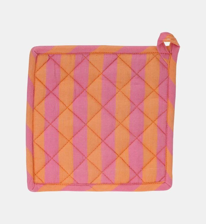 Home Deco and More Woven Striped Pot Holder, Pink, Packshot View