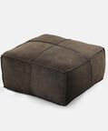 Elmer Suede Leather Square Pouf