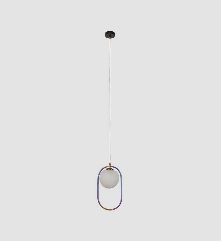Home Deco and More On Circle Iron Globe Pendant Lamp, Packshot View