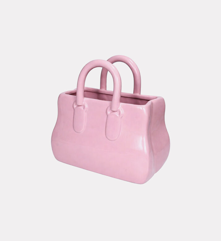 Kersten Shopping Bag Fine Earthenware Vase, Pink, Packshot View