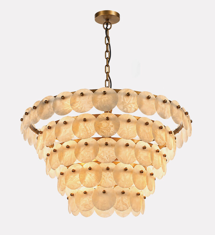 Home Deco and More Resin Round Disc Chandelier, Packshot View