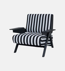Sculpted Striped Angular Frame Armchair
