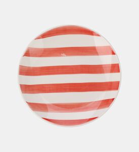 Stoneware Handpainted Stripes Plate