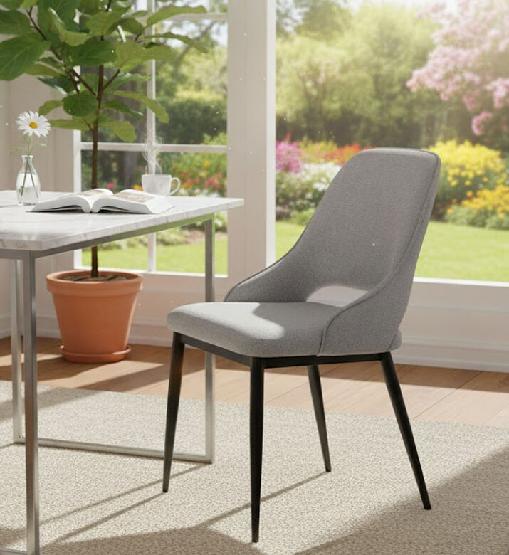 Home Deco and More Koni Iron Tube Dinning Chair, Grey, Packshot View