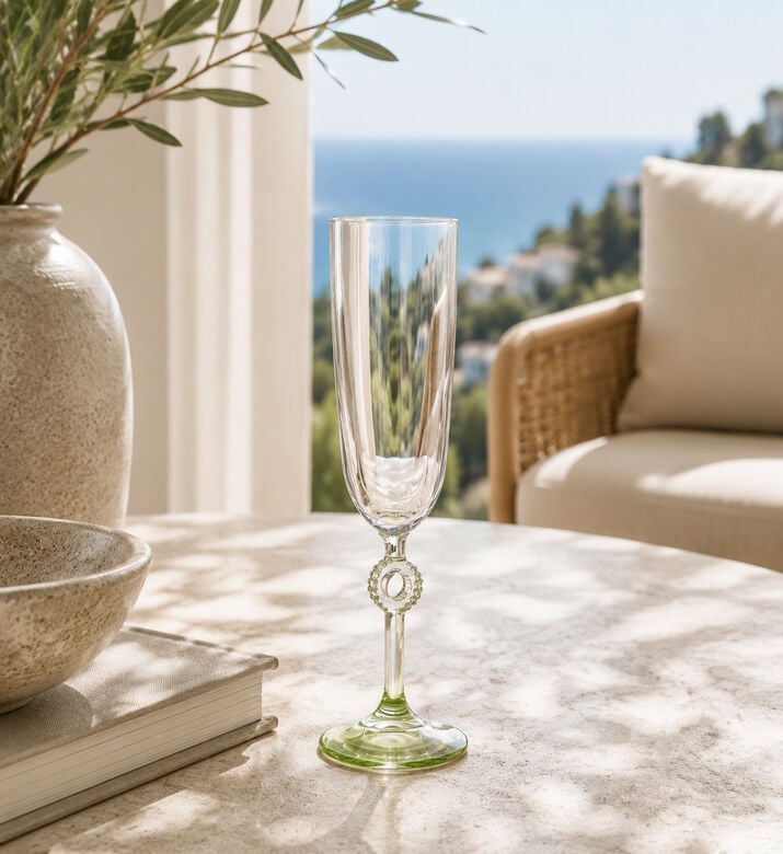 Home Deco and More Duo-tone Color Champaign Glass, Yellow, Packshot View