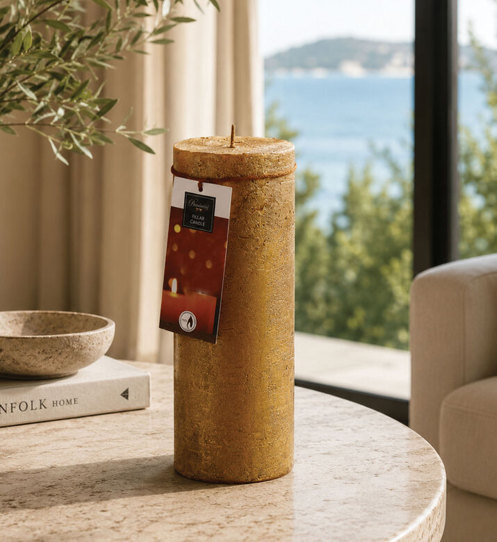 Kaemingk Round Gold Candle Decoration, Packshot View