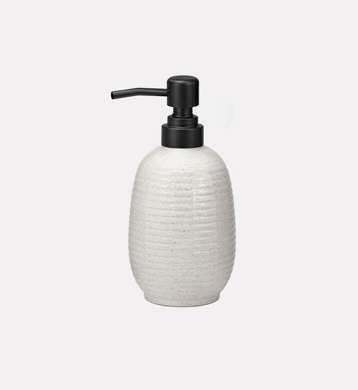 Home Deco and More Stoneware Soap Dispenser, Grey, Packshot View