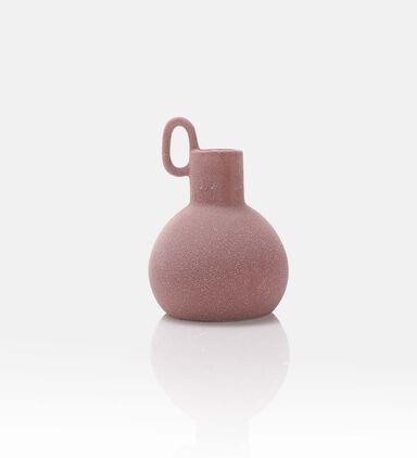 Ceramic Top Handle Round Vase