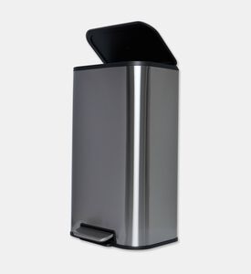 Home Deco and More Soft Close Fingerprint Proof Pedal Bin, Silver, 30-l, Packshot View