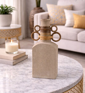 Jolipa Celine Cement 4-rings Vase, Natural, Packshot View