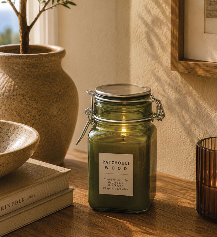 Home Deco and More Glass Lidded Scented Candle Jar, Packshot View